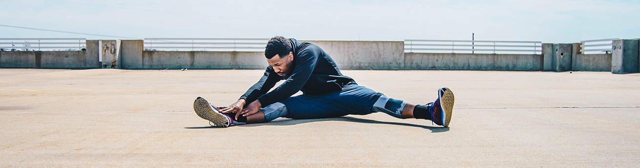 man stretching