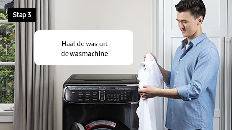 3. Haal de was uit de wasmachine