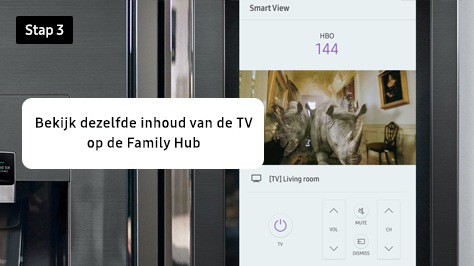 Stap 3. Bekijk dezelfde inhoud van de TV op de Family Hub