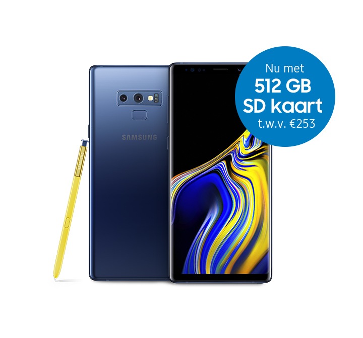 galaxy note9 met 512gb sd kaart promotie