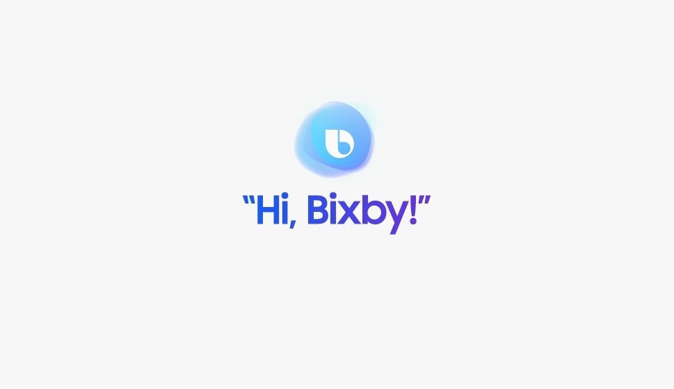 Een afbeelding met de tekst “Hi, Bixby!”