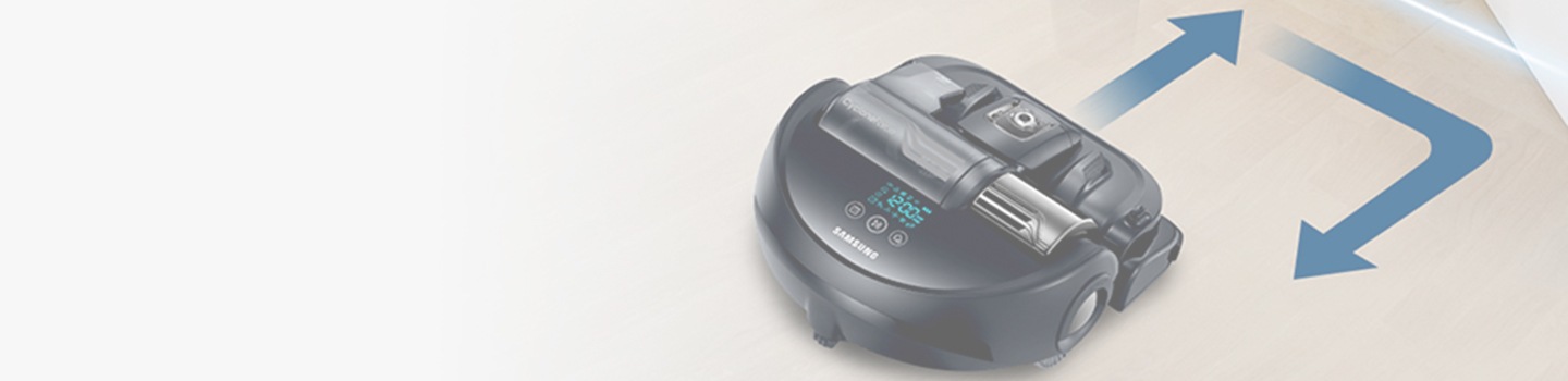 Samsung robotstofzuiger pijlen in bocht