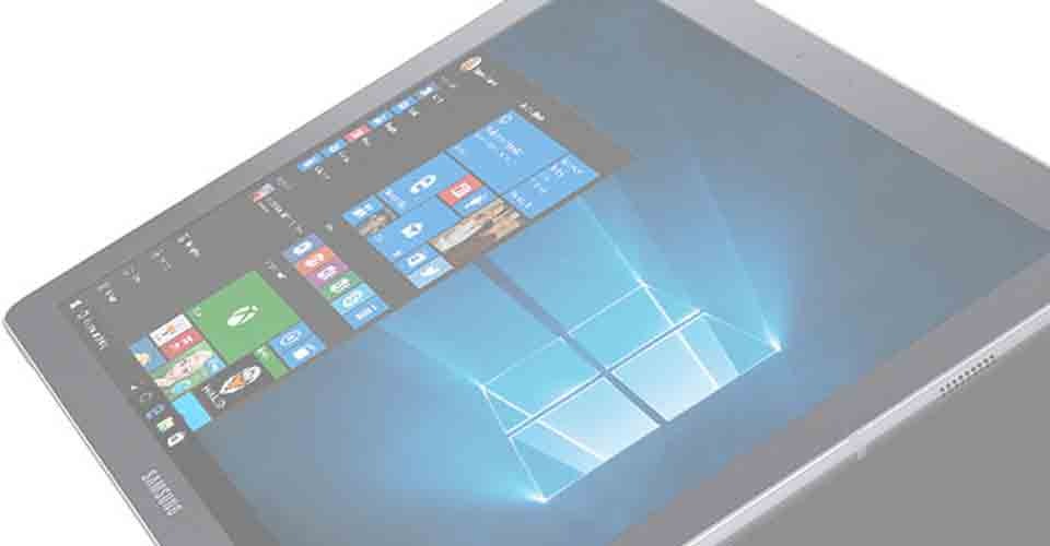 Samsung tablet Windows home menu