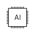 computerchip with AI written inside icon