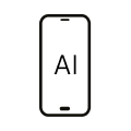 Smartphone with AI written inside icon