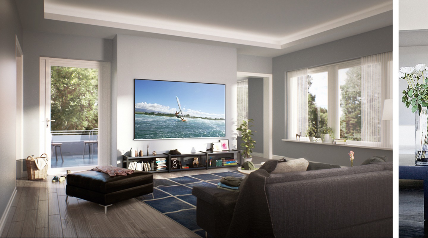 Samsung TV grand écran salon