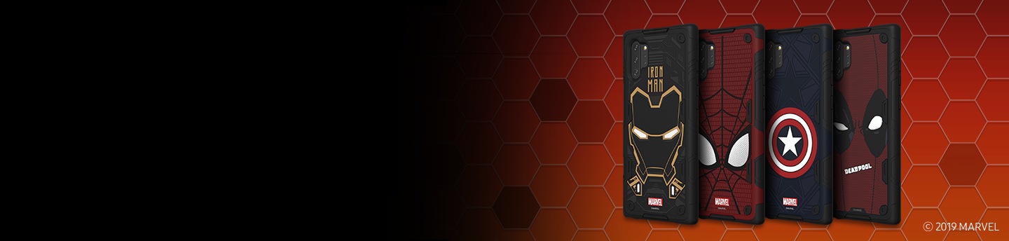 Galaxy Friends Iron Man Rugged Protective Smart Cover voor de Galaxy Note10 plus, Galaxy Friends Spider-Man Smart Cover voor de Galaxy S10 plus, Galaxy Friends Captain America Rugged Protective Smart Cover voor de Galaxy Note10 plus, Galaxy Friends Deadpool Rugged Protective Smart Cover voor de Galaxy Note10