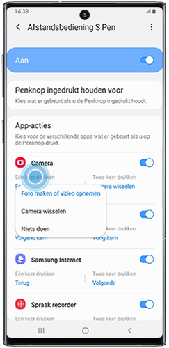 Enkel drukken om de app te kiezen