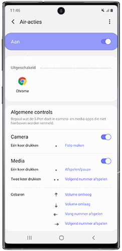 Pas de algemene S Pen acties aan