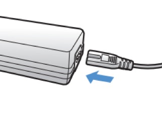 Sluit het stroomsnoer aan op de adapter