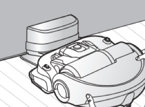 Laad de POWERbot handmatig aan door hem in het docking station te plaatsen