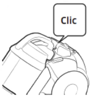 Reassemble the dustbin into the main body and make sure you hear click