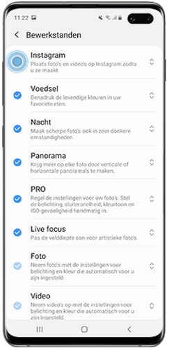 Tik op om de Instagram-modus te activeren