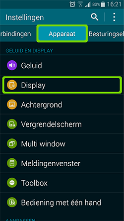 Hoe pas ik de helderheid aan op mijn Android toestel?