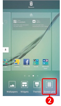 Hoe wijzig ik het schermraster van de Galaxy S6 (Edge)?