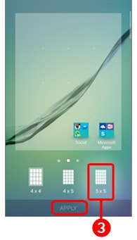 Hoe wijzig ik het schermraster van de Galaxy S6 (Edge)?