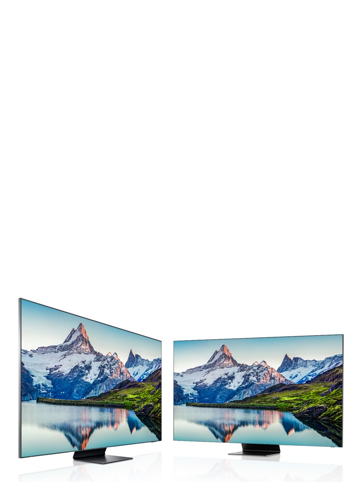 We zien een QLED TV 2020 met Ultra Viewing Angle, je kunt vanuit alle hoeken van de geweldige beeldkwaliteit genieten.