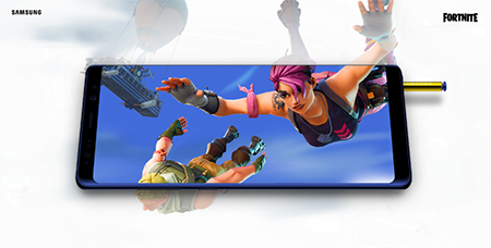 Fortnite-grensesnitt i Note9