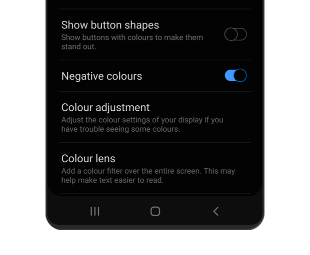 The Negative colours is turned 'on'.