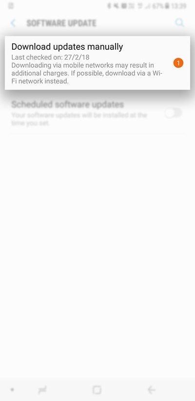 Check manually for update