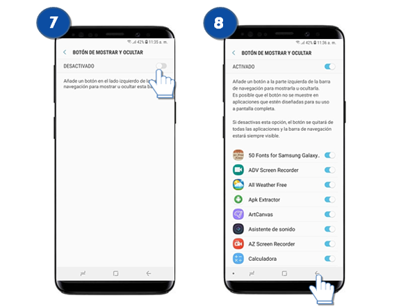 Galaxy S9 | S9 Plus - ¿Como ocultar la barra de navegación?