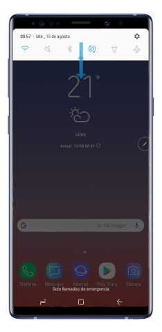 Despliegue el panel de notificaciones