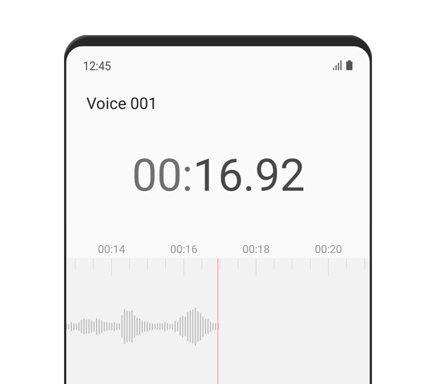 An image of a cellphone playing a voice recording.