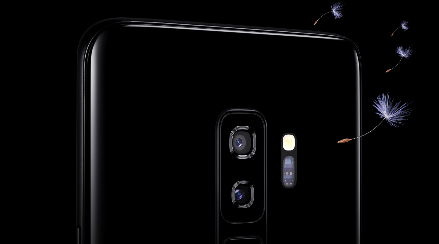 Galaxy S9 or S9+ seen from the back to show the dual camera