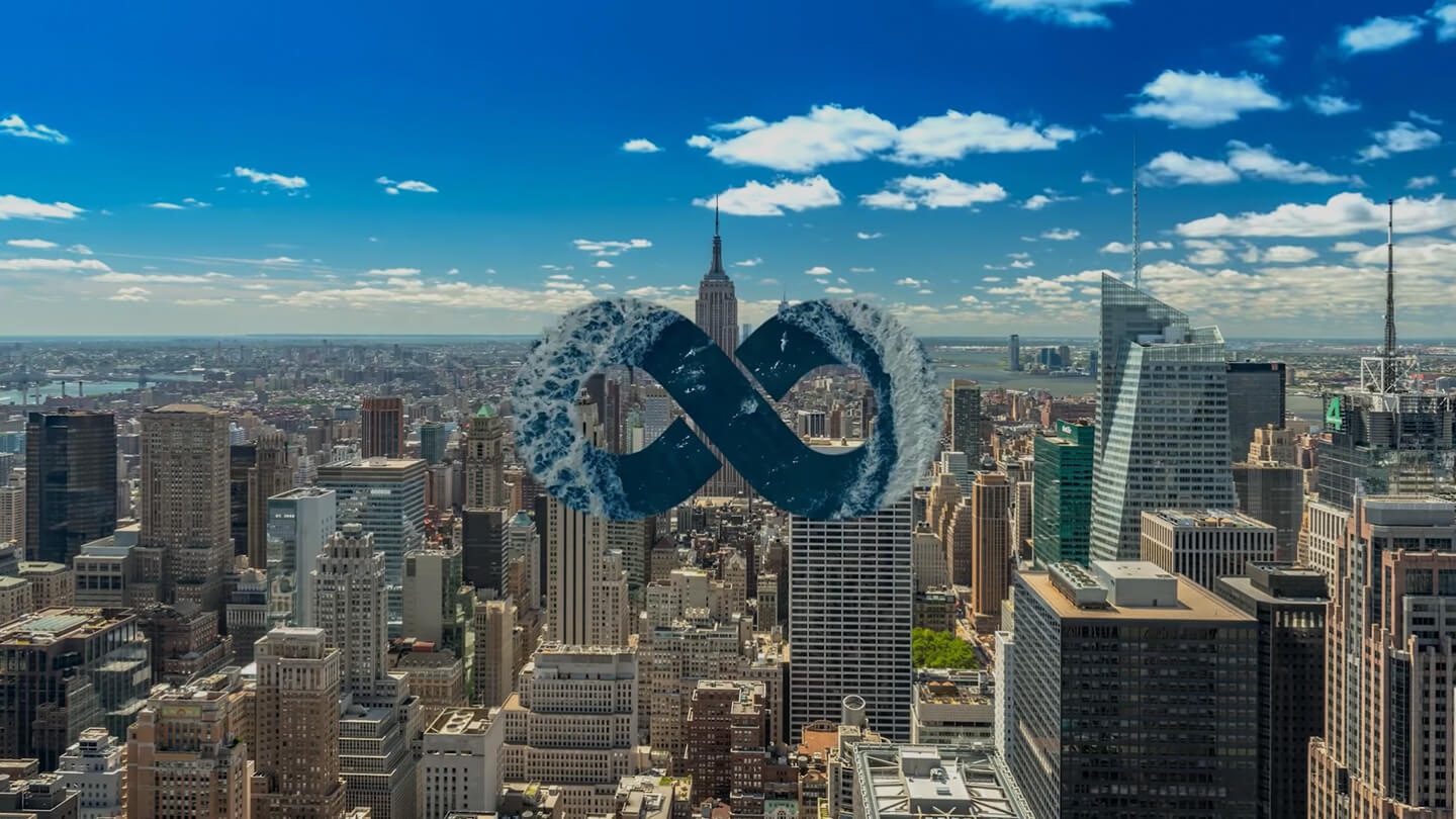 QLED 8K The 8K logo is featured at the center of a grey background, then the screen flips horizontally, turning the 8 into an infinity sign, after which the screen transitions to zoom in and out of multiple landscapes and various images shown in 8K resolution, before transitioning back to the grey background and 8K logo and finally ending with the words "QLED 8K - See nothing else".