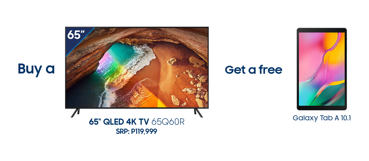 Buy a 65 inch QLED 4K TV and Get a free Galaxy Tab A 10.1