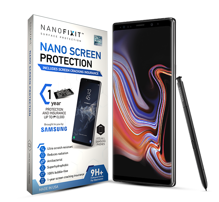 Image of Galaxy Note9 and Nanofixit Screen Protection
