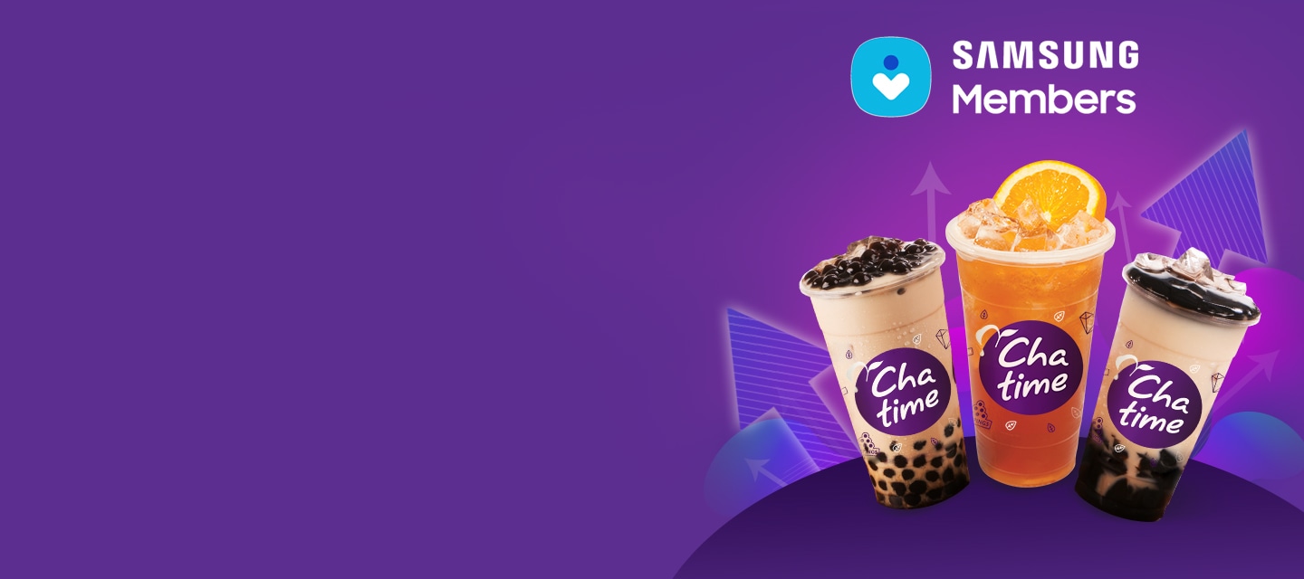 Enjoy FREE Chatime beverage size upgrade via the Samsung Members app!