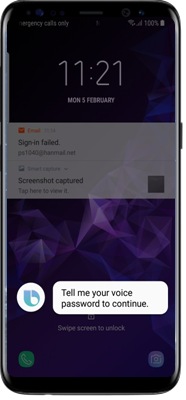 Say your Bixby Password to unlock the screen