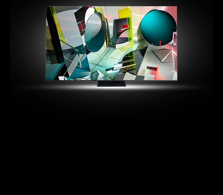 Samsung QLED 85 inch tvwhich has the large tv size is displaying a big screen photo.
