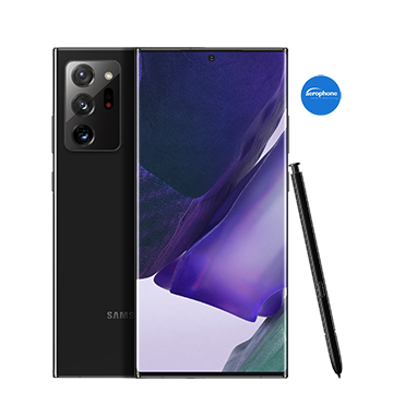 Front and back views of the Galaxy Note20 Ultra Mystic Black