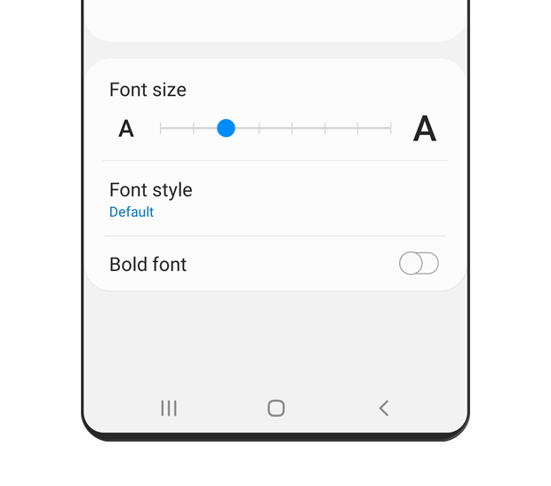 Options for font size, font style, and bold font are displayed.