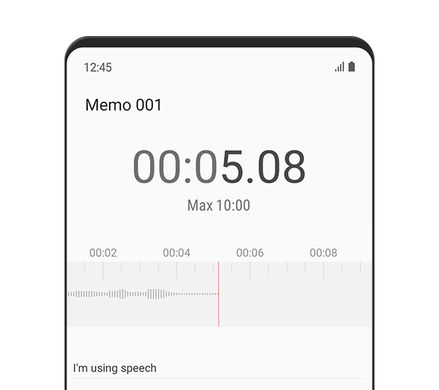 An image of a mobile phone converting someone's speech into text.