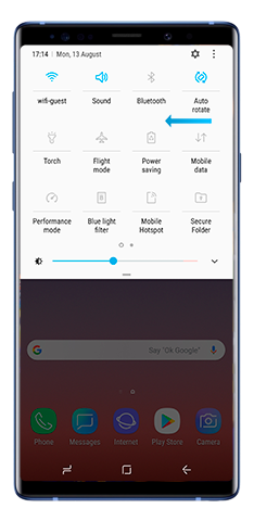 Expanded Notification panel