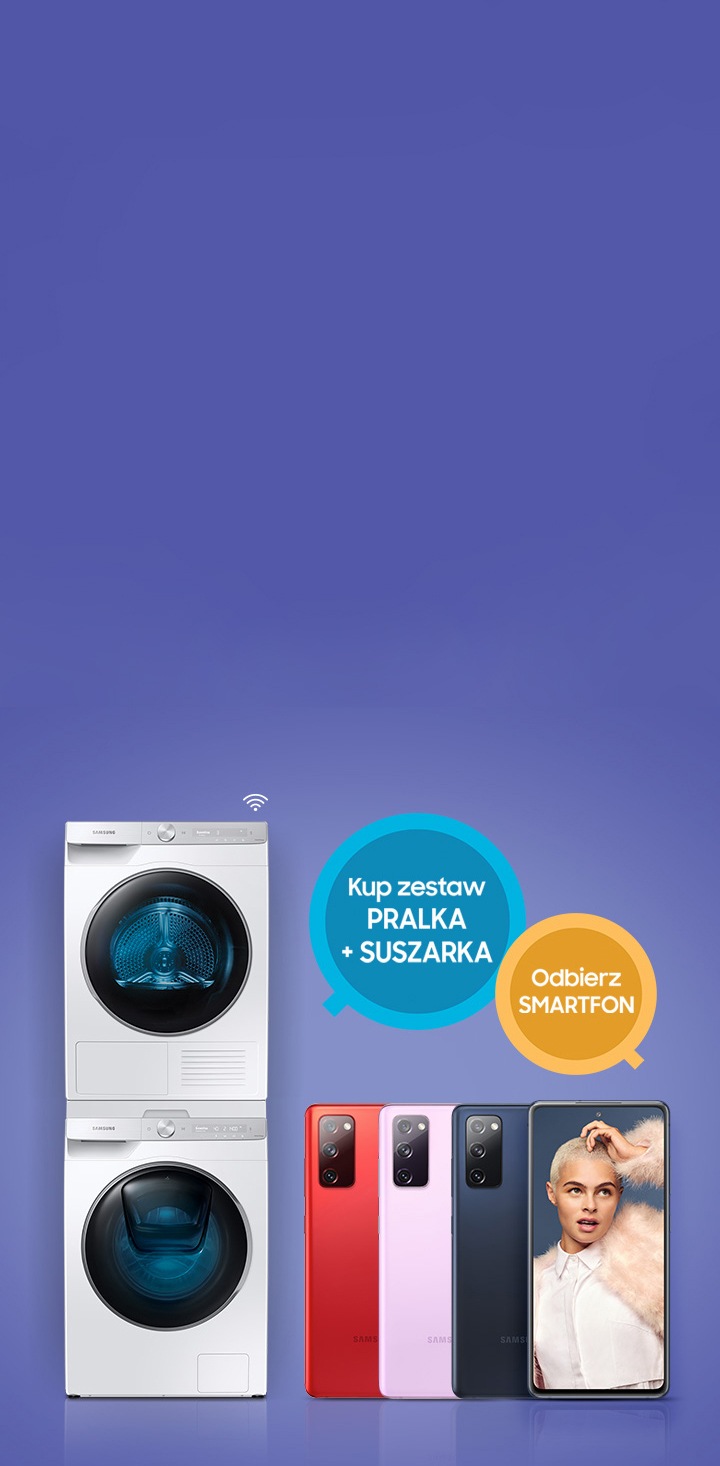 Promocja Samsung! Wybierz pralkę i suszarkę Samsung w wybranym zestawie i odbierz smartfon Galaxy S20 FE lub Galaxy A51 w prezencie! Promocja Samsung! Wybierz pralkę i suszarkę Samsung w wybranym zestawie i odbierz smartfon Galaxy S20 FE lub Galaxy A51 w prezencie!