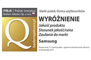 Pralki wysokiej jakości i dobrym stosunku jakości do ceny - wyróżnienie użytkowników w Badaniu PIBJA i Polskiego Instytutu Badań Jakości dla pralek Samsung QuickDrive
