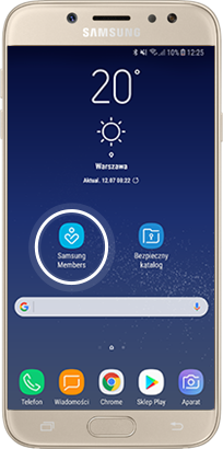 Znajdź aplikację Samsung Members