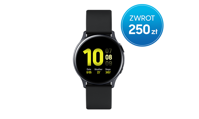 Skorzystaj z promocji Samsung w dniach 9-31.12.2019 - kup Galaxy Watch Active2 40 mm z aluminium i odbierz 250 zł