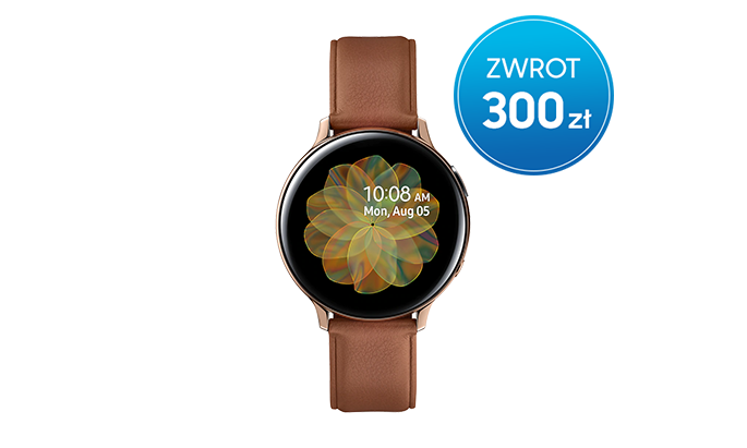Wybierz smartwatch Samsung Galaxy Watch Active2 44mm ze stali nierdzewnej i odbierz do 300 zł zwrotu w promocji Samsung