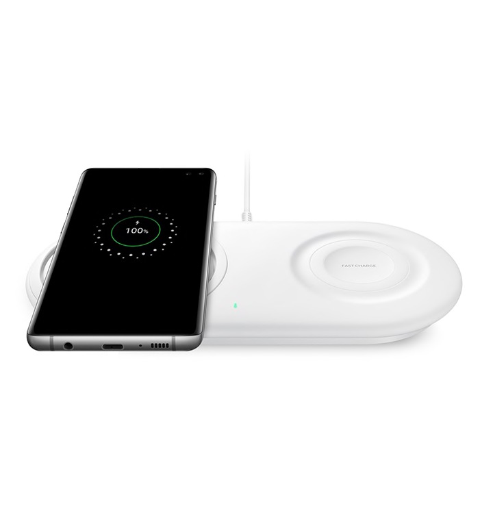 Ładowarka bezprzewodowa Samsung Duo Pad z Fast Wireless Charching 2.0. pozwala na błyskawiczne naładowanie Galaxy S10 i smartwatcha Galaxy Watch Active w tym samym momencie - dowiedz się więcej!