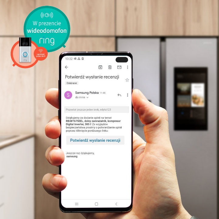 Pamiętaj, aby potwierdzić wystawienie opinii musisz zaakceptować ją przez swój e-mail. Promocja Samsung Family Hub - kup lodówkę i odbierz wideodomofon RIng