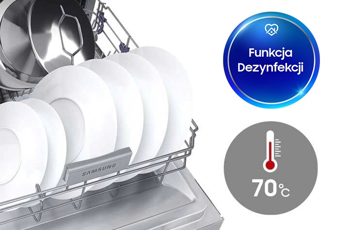 Poznaj zmywarki Samsung zapewniające sterylną czystość naczyń, dzięki funkcji dezynfekcji i higienicznemu płukaniu w wysokiej temperaturze