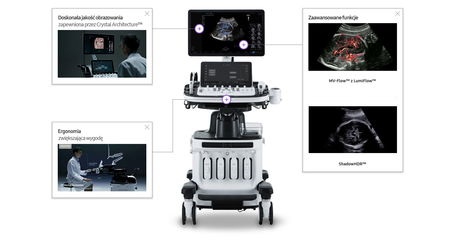 Ultrasonograf Samsung HERA W10 - ergodynamika zapewniająca wygodę, zaawansowane funkcje diagnostyczne oraz wysoka jakość obrazowania dzięki Crystal Architecture