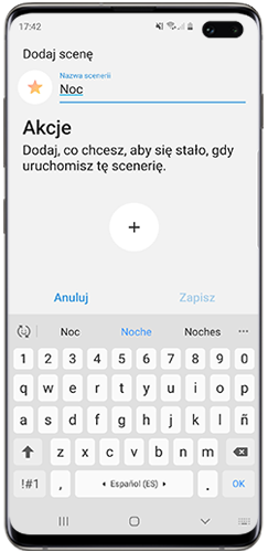 Dotknij ikony plus, żeby dodać akcje