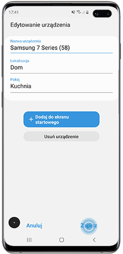 Wybierz Usuń urządzenie