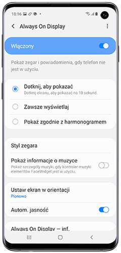 Wybierz odpowiednie ustawienia